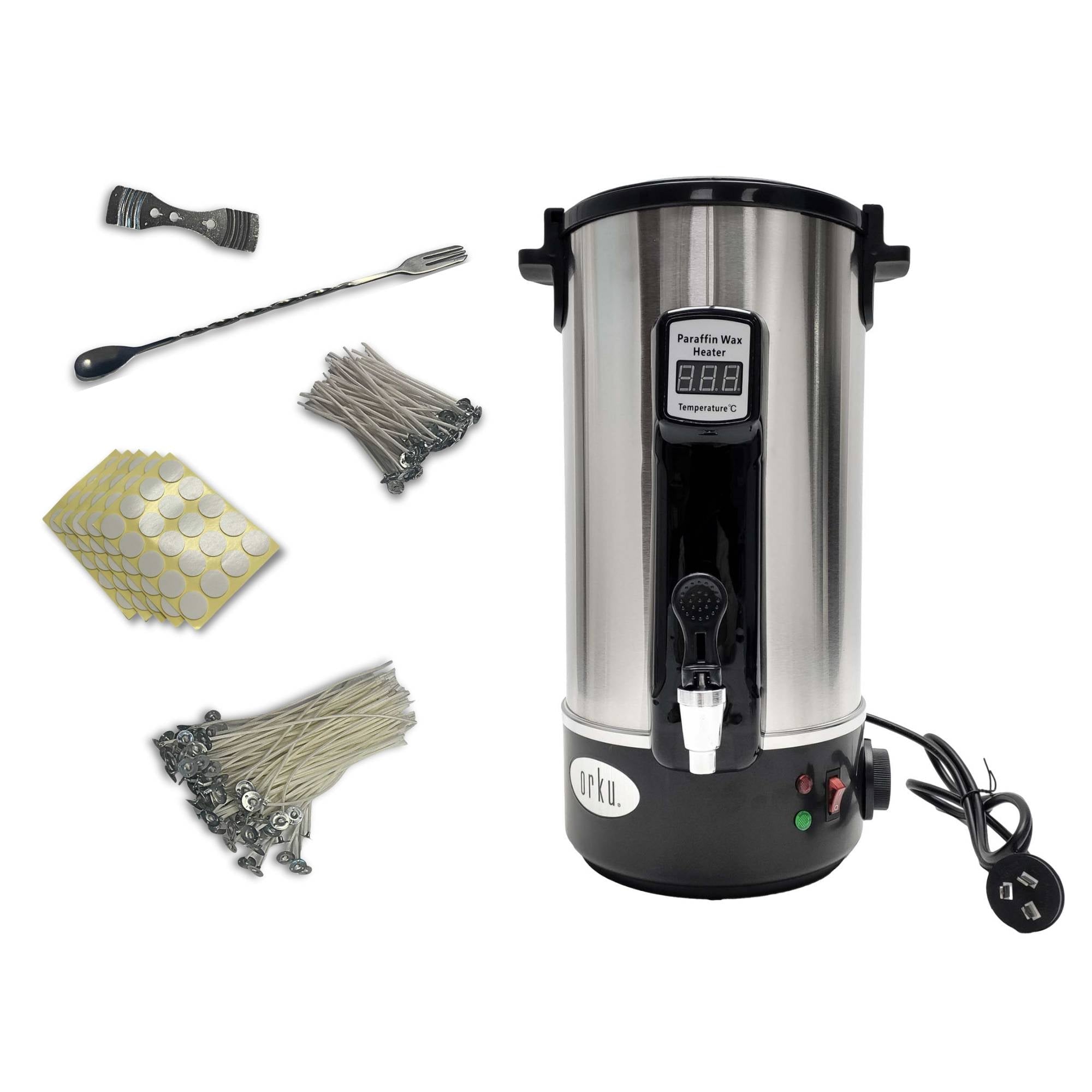 10L Orku Candle Wax Heater With Tap And Accessories - Candle Making Melter Pot
